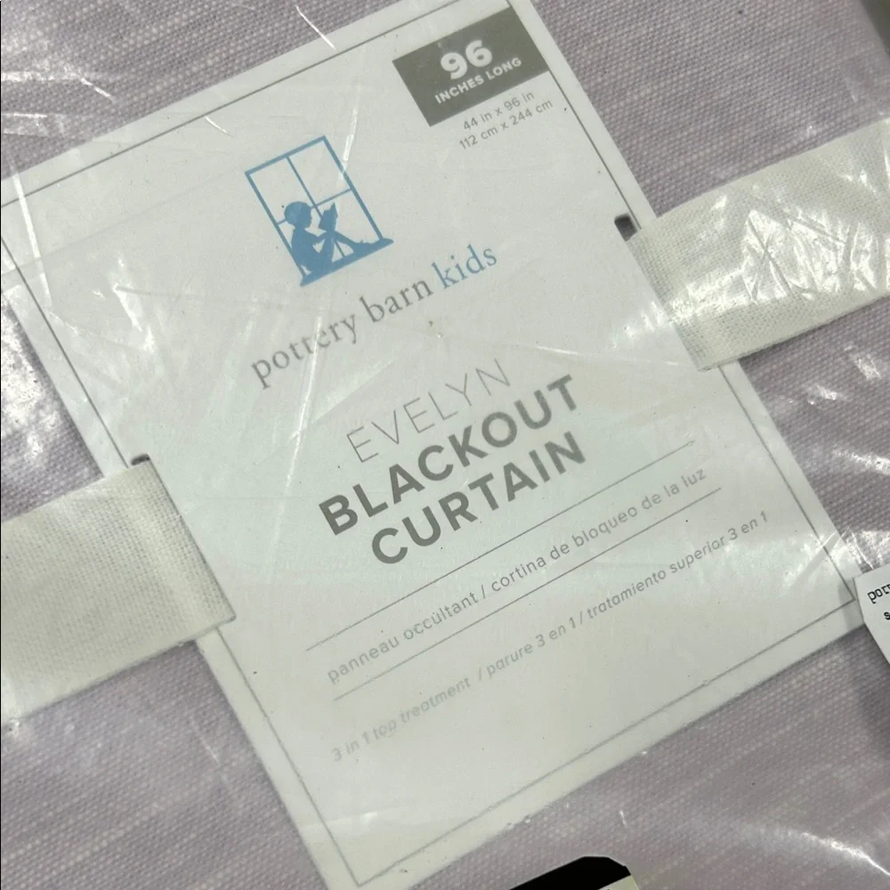 Pottery Barn Evelyn Blackout Window Curtain Panel Dusty Lavender Purple 44 x 96